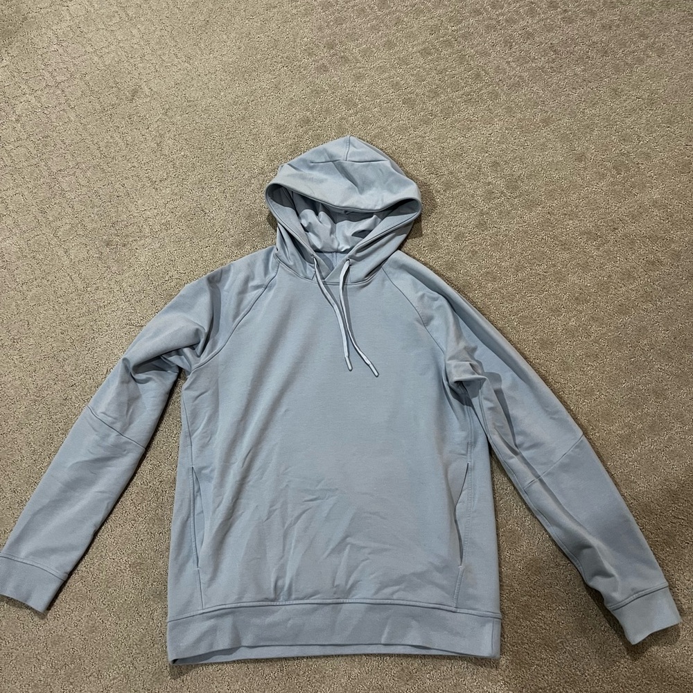 Lululemon Men's Light Blue Hoodie - Size M